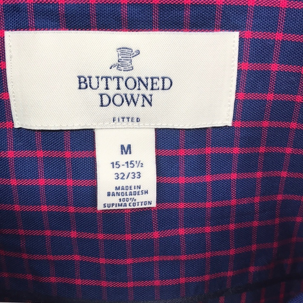 Buttoned Down Fitted Button Front Shirt Size M - Picture 2 of 4